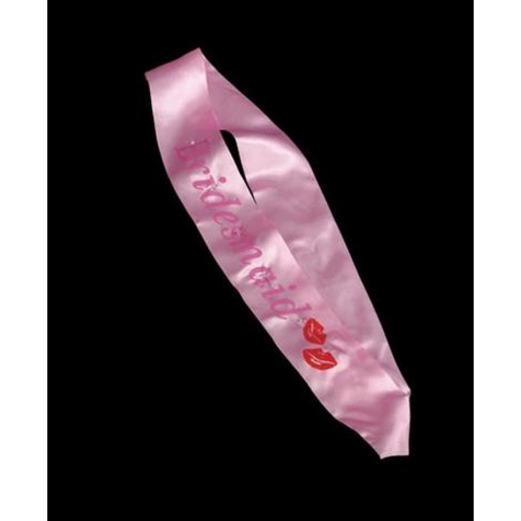 Flashing Pink Bridesmaid Sash - Kisses