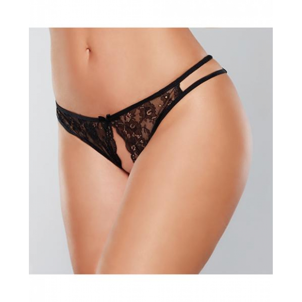 Adore Love Sick Open Lace Panty Black O/s - Babydolls & Slips