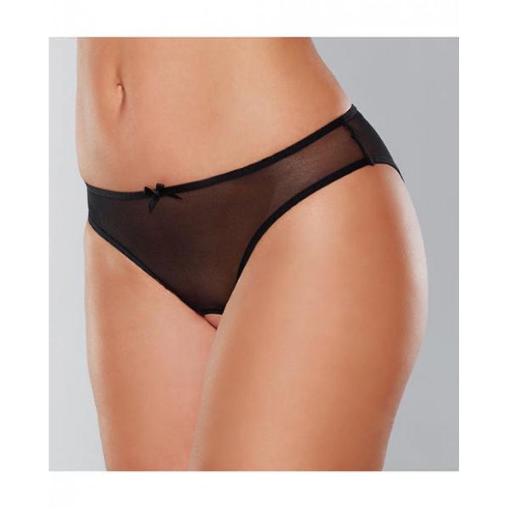 Adore Wild Nite Mesh Open Back Panty Black O/s - Babydolls & Slips