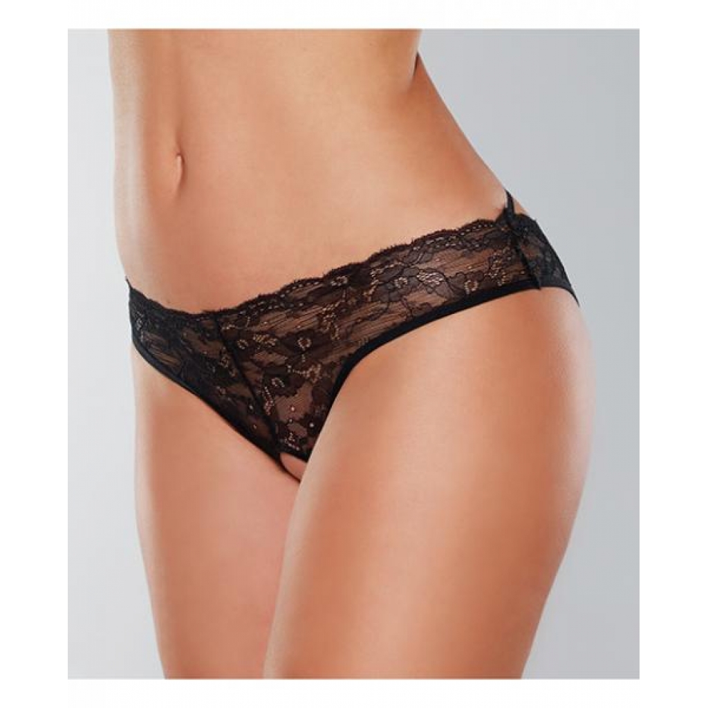 Adore Crush Lace Open Panty Black O/s - Babydolls & Slips