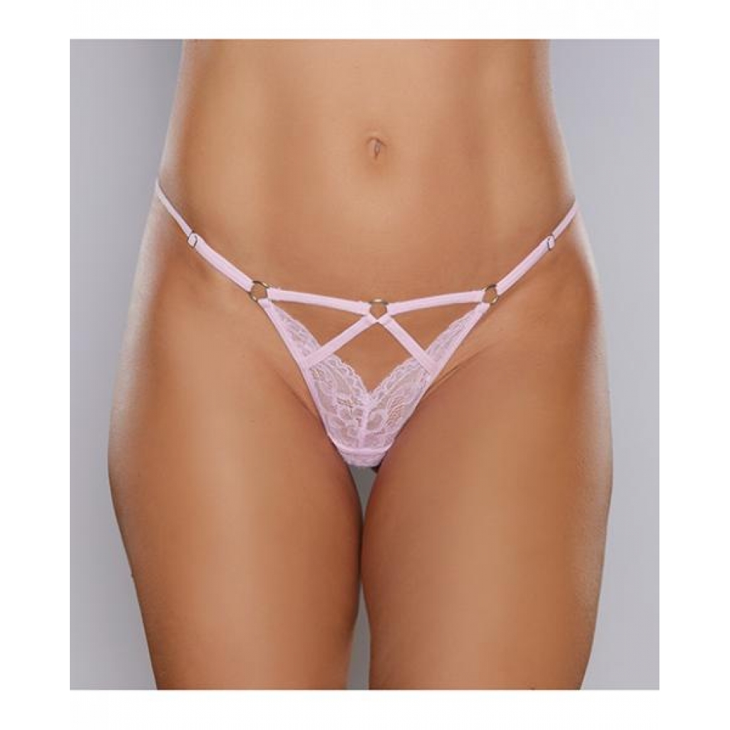 Adore Do Not Disturb Lace Thong Pink O/s - Babydolls & Slips