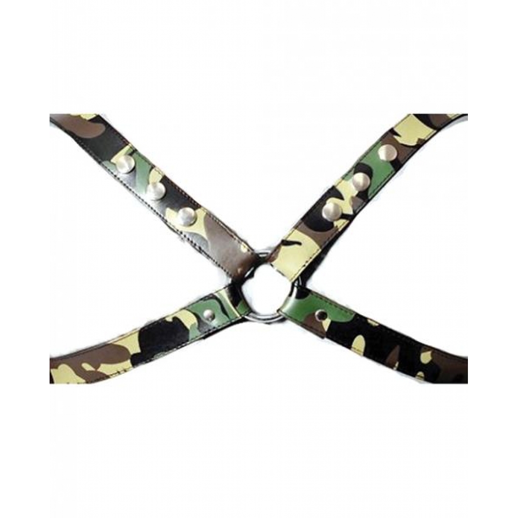 Sensual Sin Leather X Harness Camo L/XL - Fetish Clothing