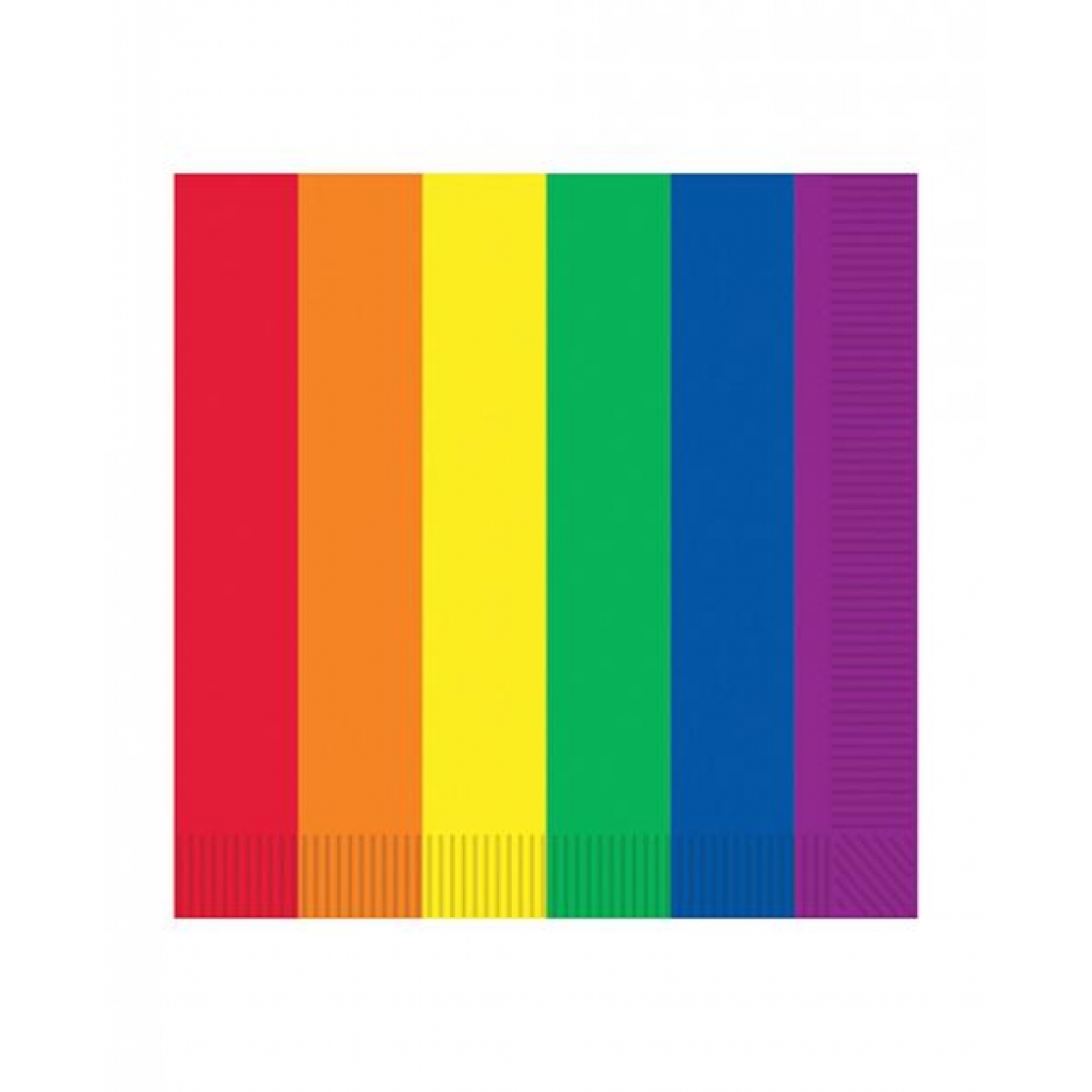 Pride Luncheon Napkins - Rainbow Pack Of 16 - Serving Ware