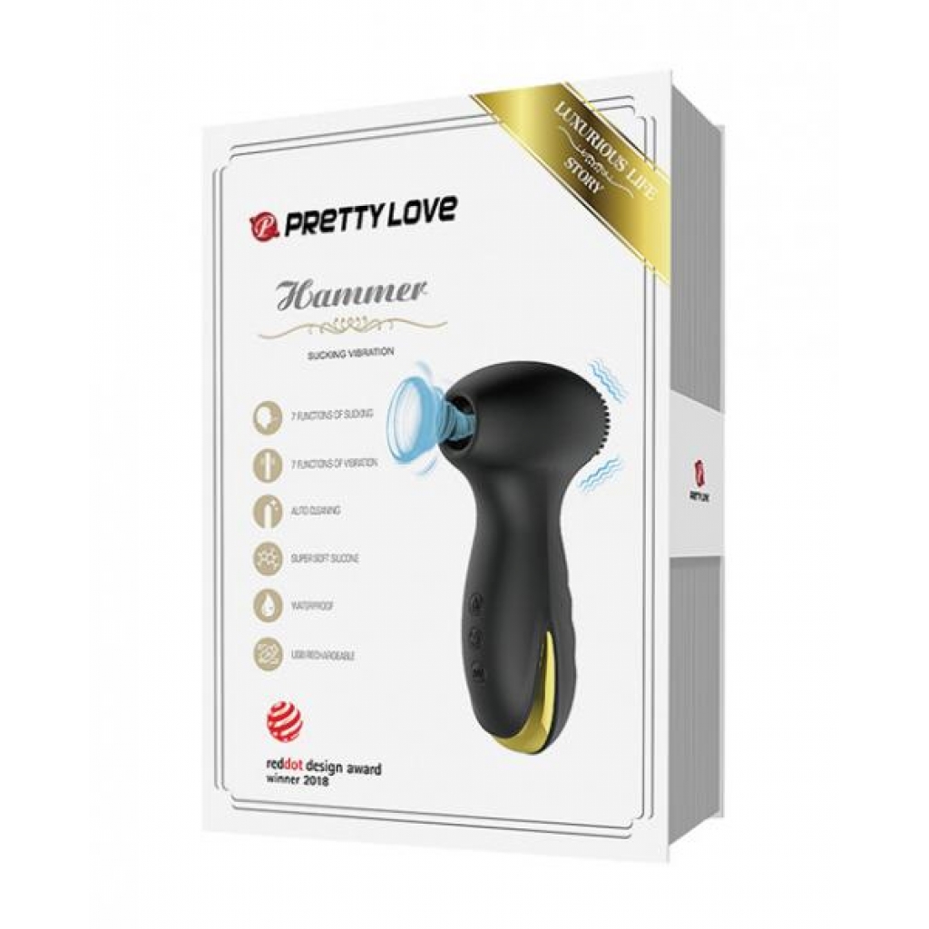 Pretty Love Hammer Sucking & Vibrating - Black & Gold - Clit Suckers & Oral Suction