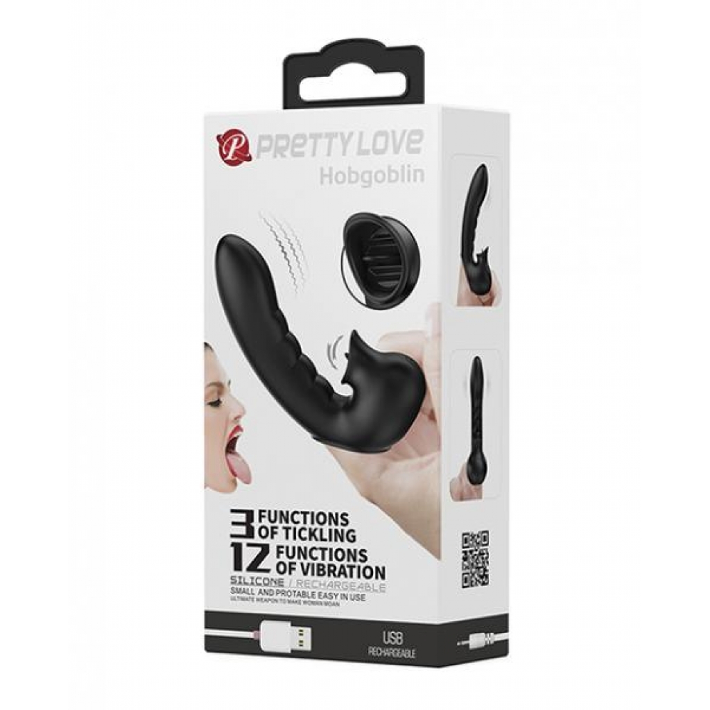 Pretty Love Hobgoblin Sucking Finger Vibe - Black - Finger Vibrators