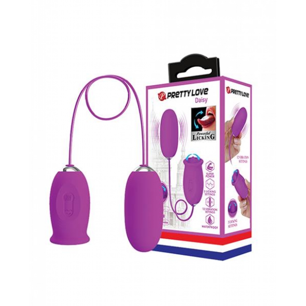 Pretty Love Daisy Silicone Licker Plus Egg - Fuchsia - Tongues