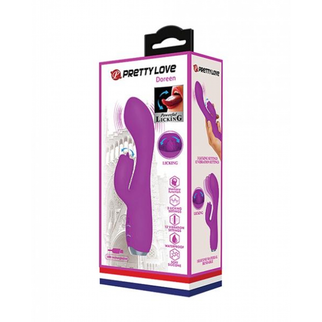 Pretty Love Doreen Licking Rabbit - Fuchsia - Rabbit Vibrators