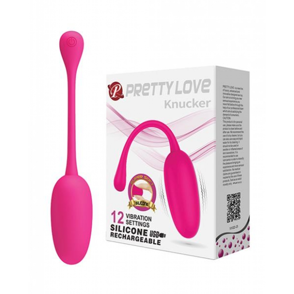 Pretty Love Knucker Remote Vibrating Egg - Neon Pink