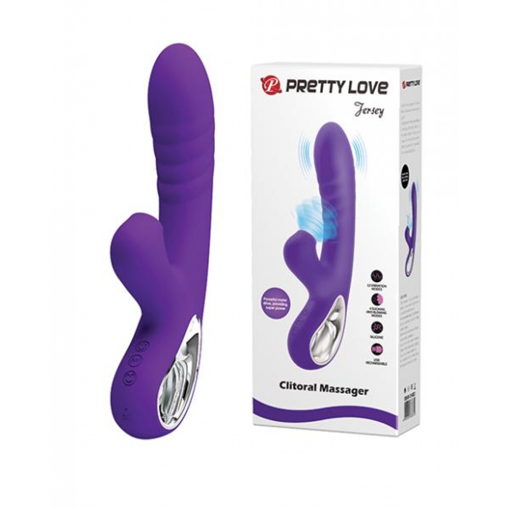 Pretty Love Jersey Sucking & Vibrating Rabbit - Purple - Clit Suckers & Oral Suction