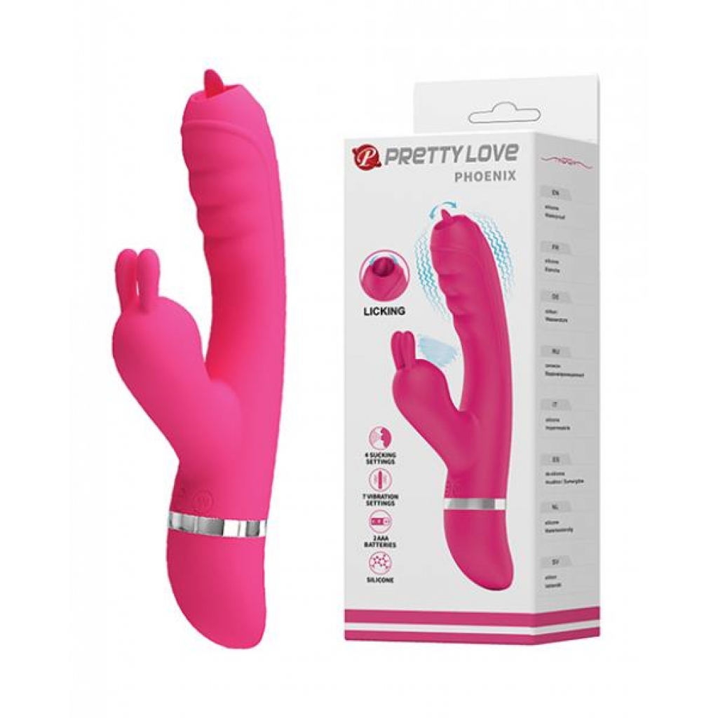 Pretty Love Phoenix Licking Rabbit - Pink - Rabbit Vibrators