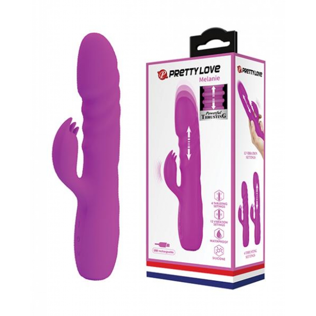 Pretty Love Melanie Thrusting Rabbit - Fuchsia - Rabbit Vibrators