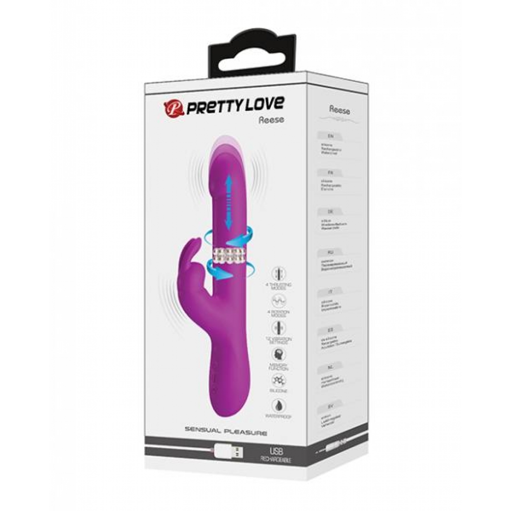 Pretty Love Reese Thrusting Rabbit - Fuchsia - Rabbit Vibrators