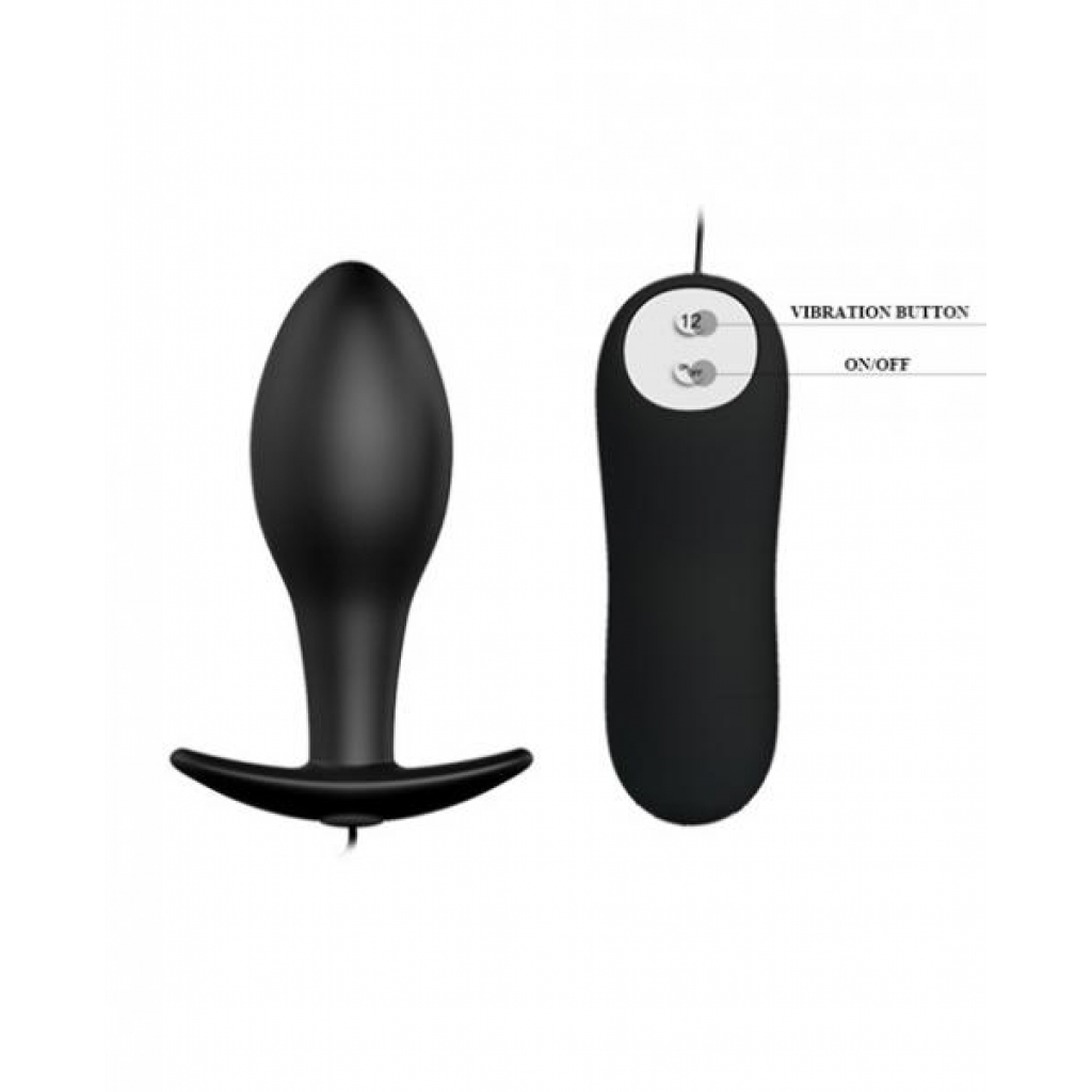 Pretty Love Vibrating Bulb Shaped Butt Plug Black - Anal Plugs