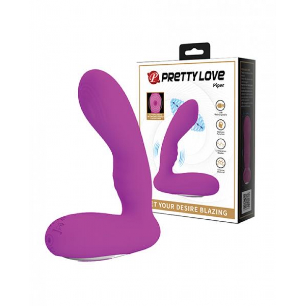 Pretty Love Piper Double Pulsation Vibe - Fuchsia - Prostate Massagers