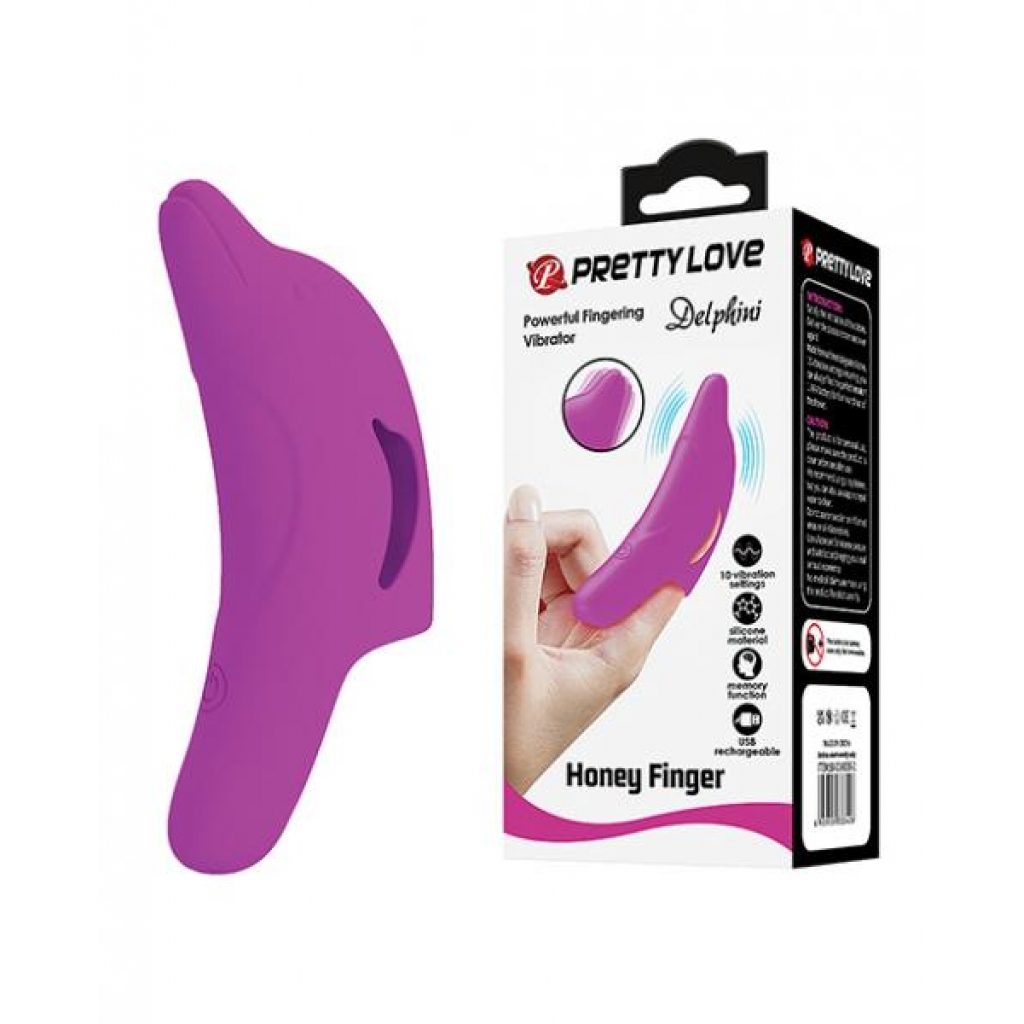 Pretty Love Delphini Dolphin Honey Finger Vibe - Fuchsia - Finger Vibrators