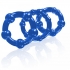 Beaded Cock Rings Blue Pack Of 3 - Cock Ring Trios