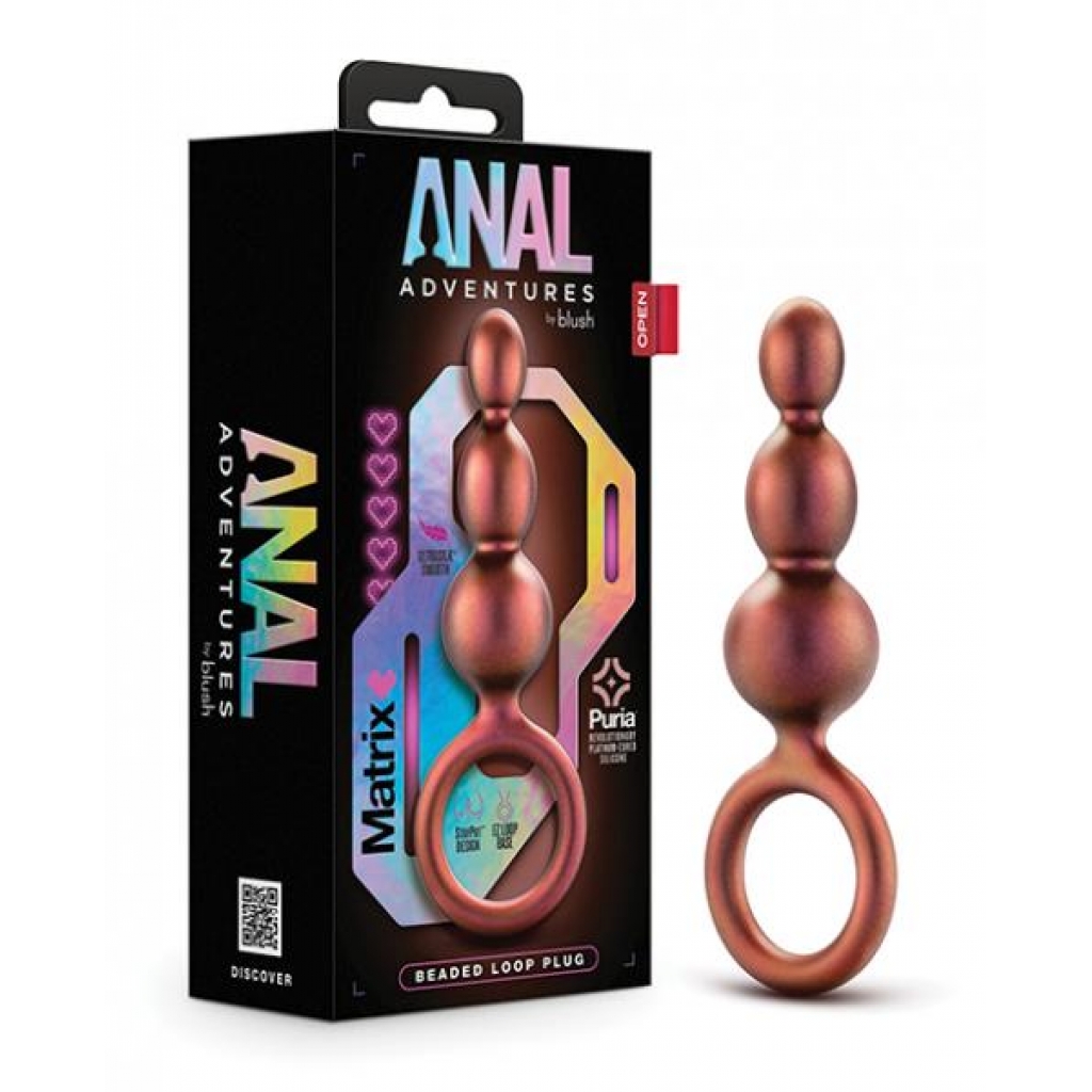 Blush Anal Adventures Matrix Beaded Loop Plug - Copper - Anal Beads