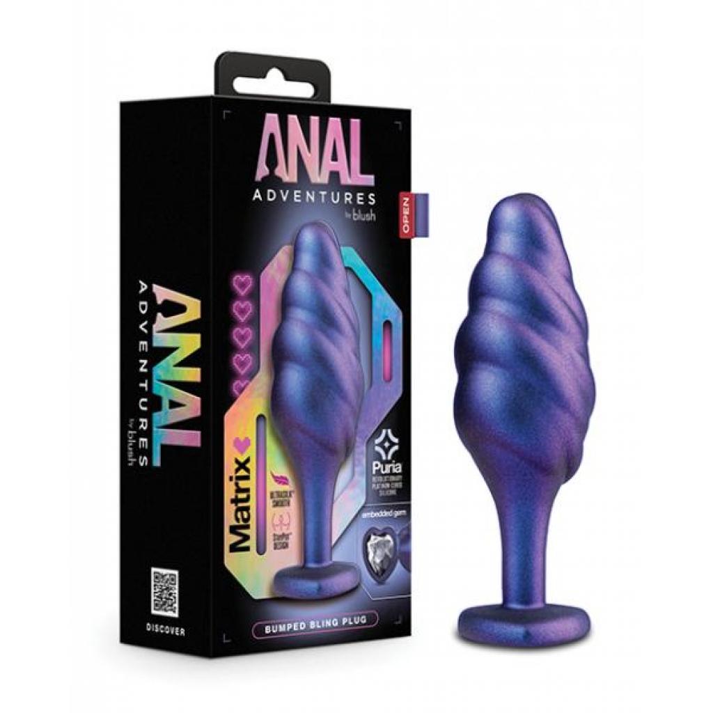 Blush Anal Adventures Matrix Bumped Bling Plug - Sapphire - Anal Plugs