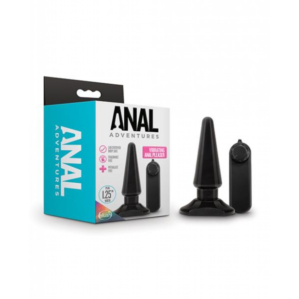 Blush Anal Adventures Basic Vibrating Anal Pleaser - Black - Anal Plugs