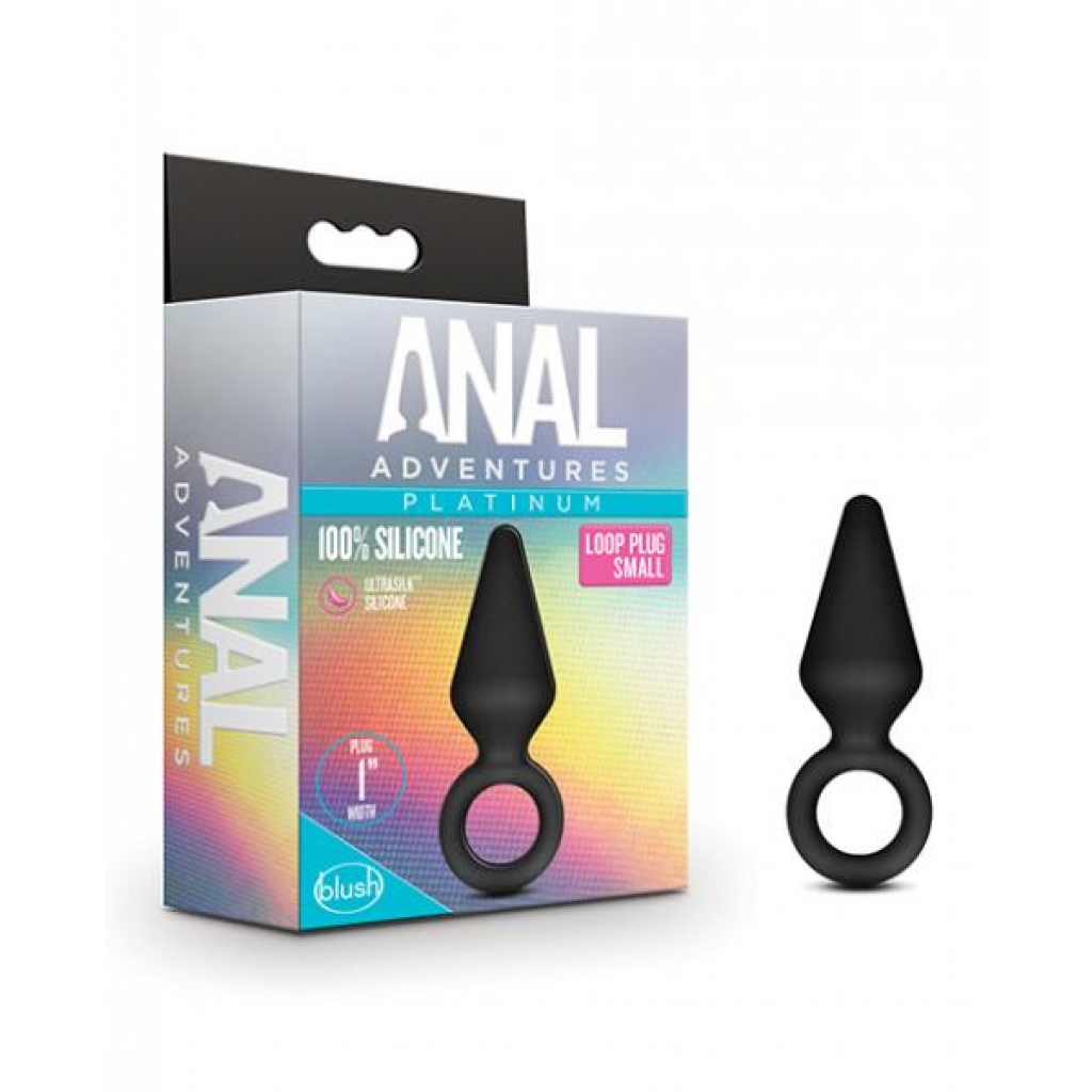 Blush Anal Adventures Platinum Silicone Loop Plug - Small Black - Anal Plugs