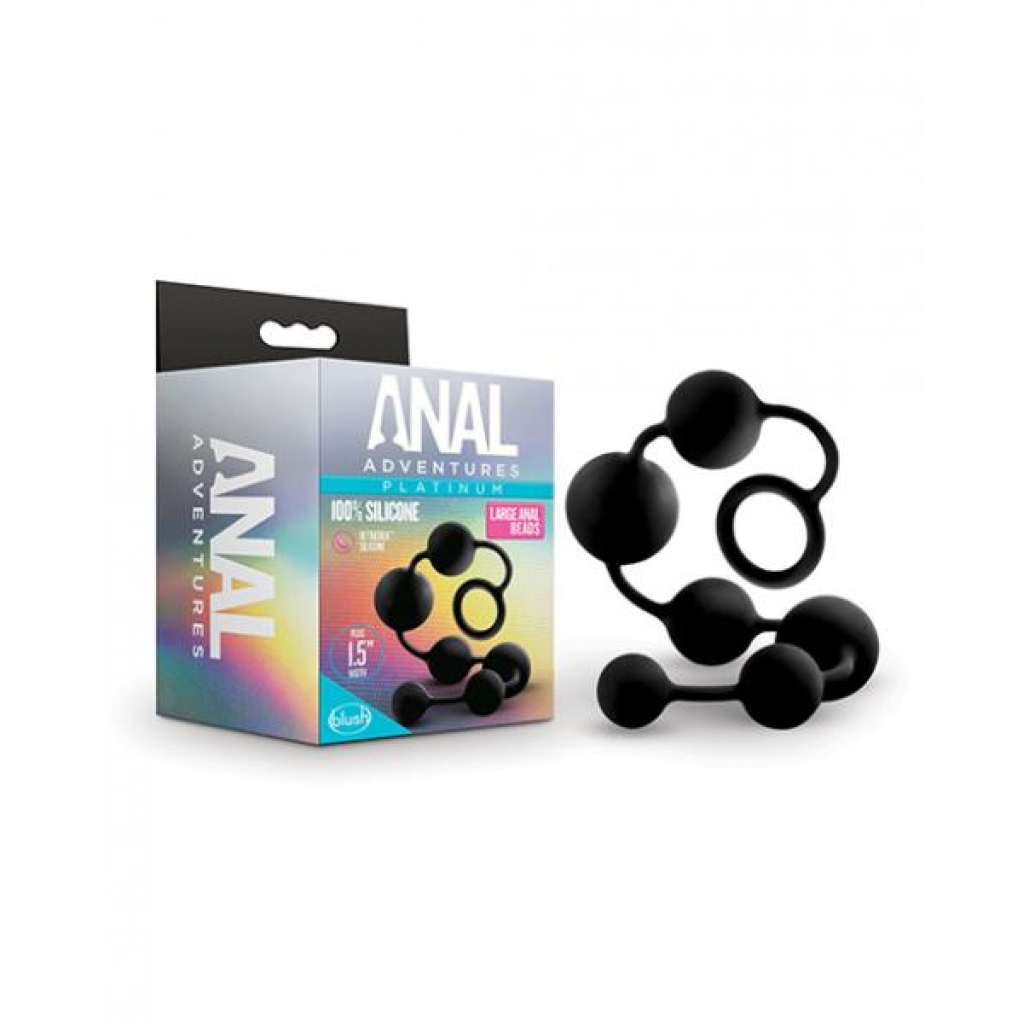 Blush Anal Adventures Platinum Silicone Anal Beads - Large Black - Anal Beads