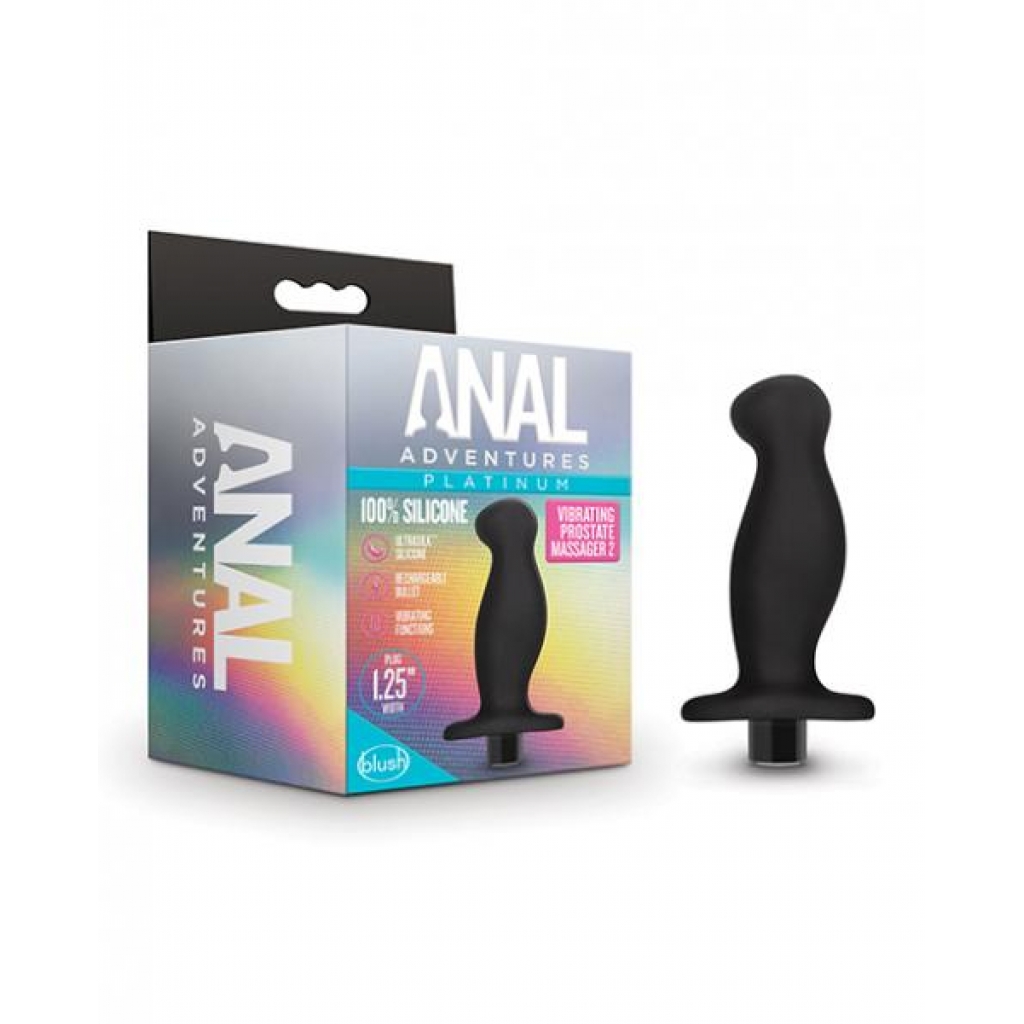 Blush Anal Adventures vibrating Prostate Massager - Black Silicone Bliss