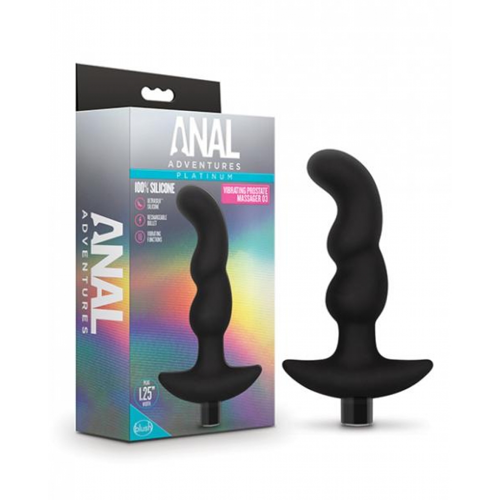 Blush Anal Adventures Platinum Silicone Vibrating Prostate Massager 03Â - Black - Prostate Massagers