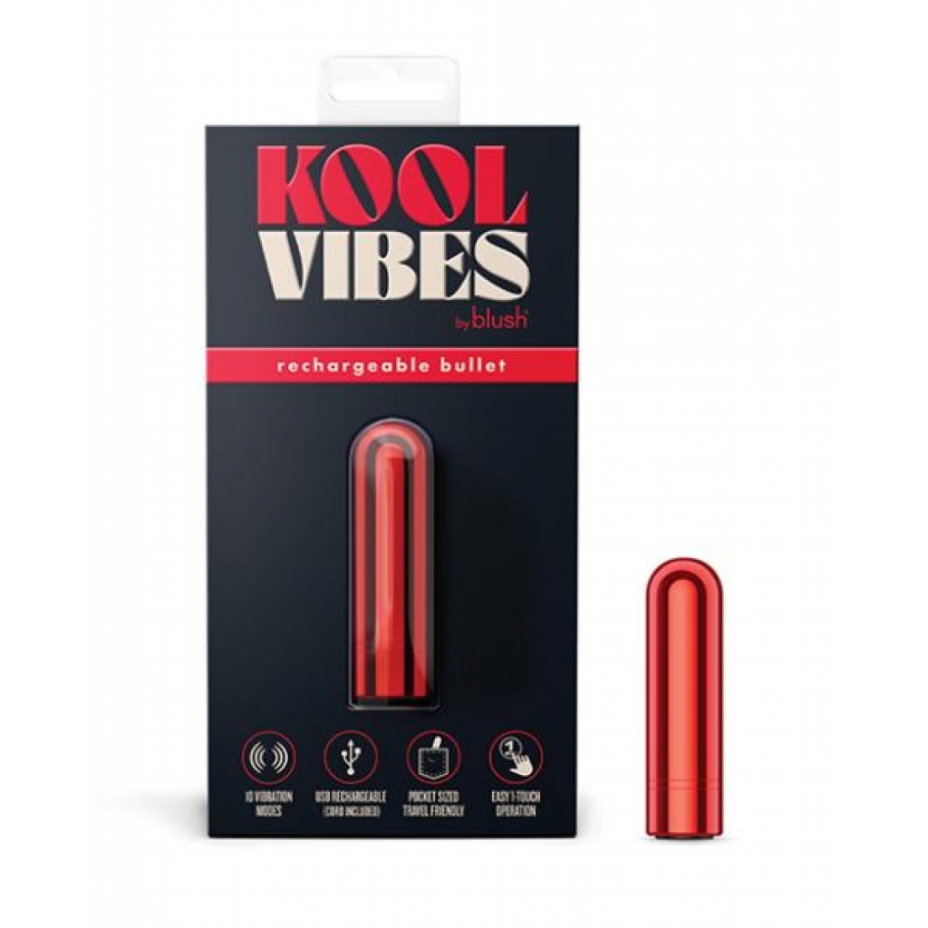 Blush Kool Vibes Mini Rechargeable Bullet - Cherry - Bullet Vibrators