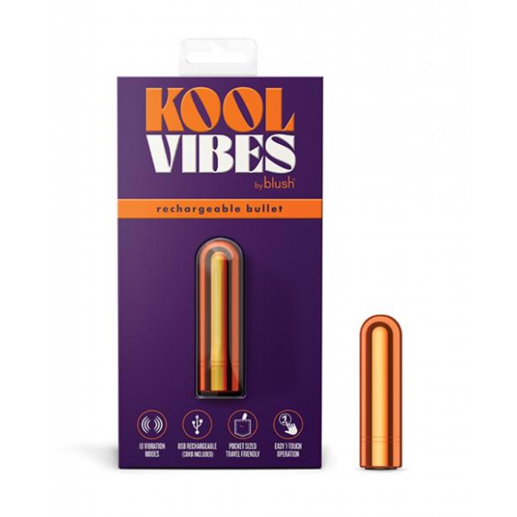 Blush Kool Vibes Mini Rechargeable Bullet - Tangerine - Bullet Vibrators