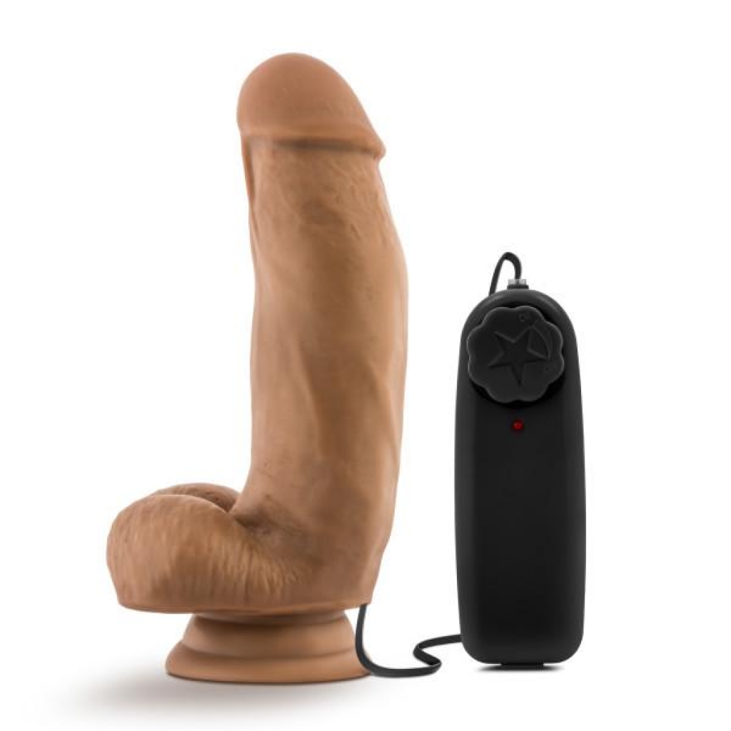 MMA Fighter Vibrating 7 inches Realistic Cock Mocha - Realistic