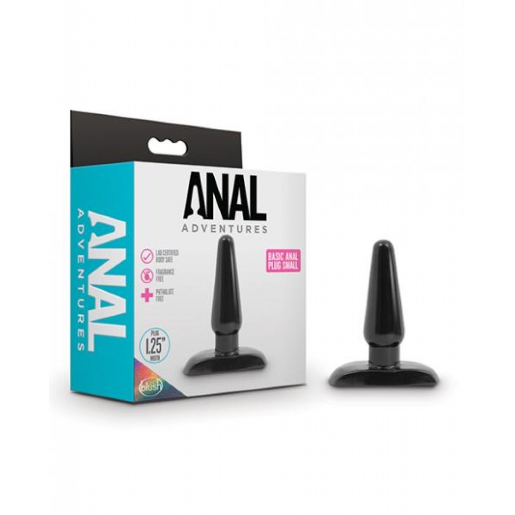 Blush Anal Adventures Basic Anal Plug - Small Black - Anal Plugs