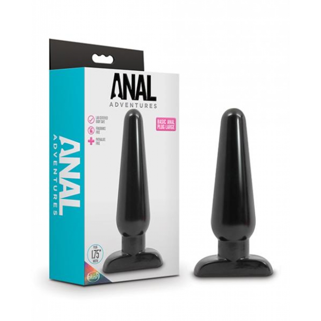 Blush Anal Adventures Basic Anal Plug - Large Black - Anal Plugs