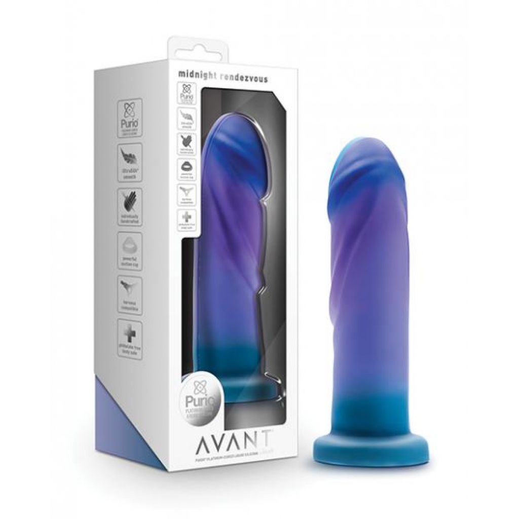 Blush Avant Midnight Rendezvous Silicone Dildo - Ocean Blue - Realistic Dildos & Dongs