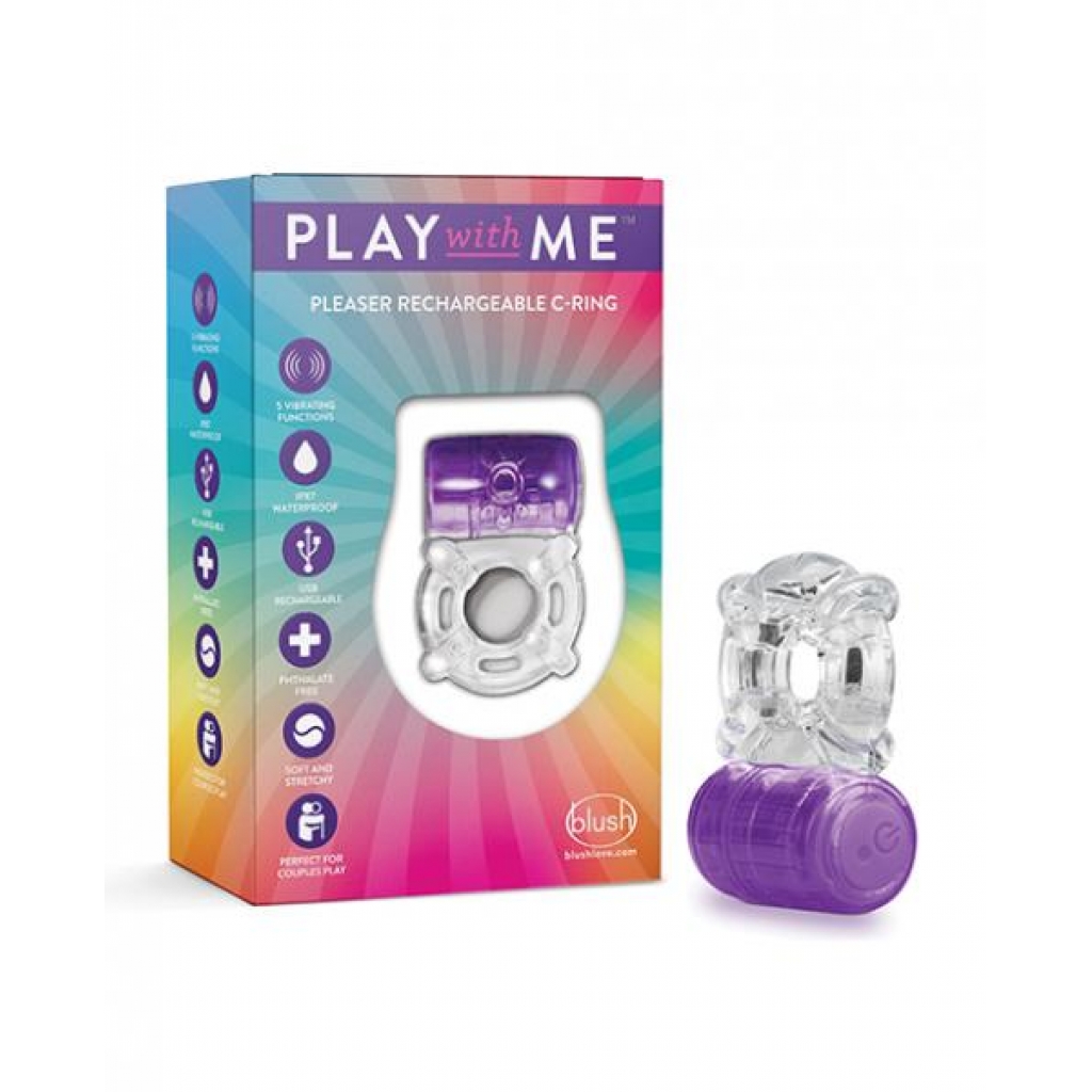 Blush Play With Me Pleaser Rechargeable C Ring - Purple