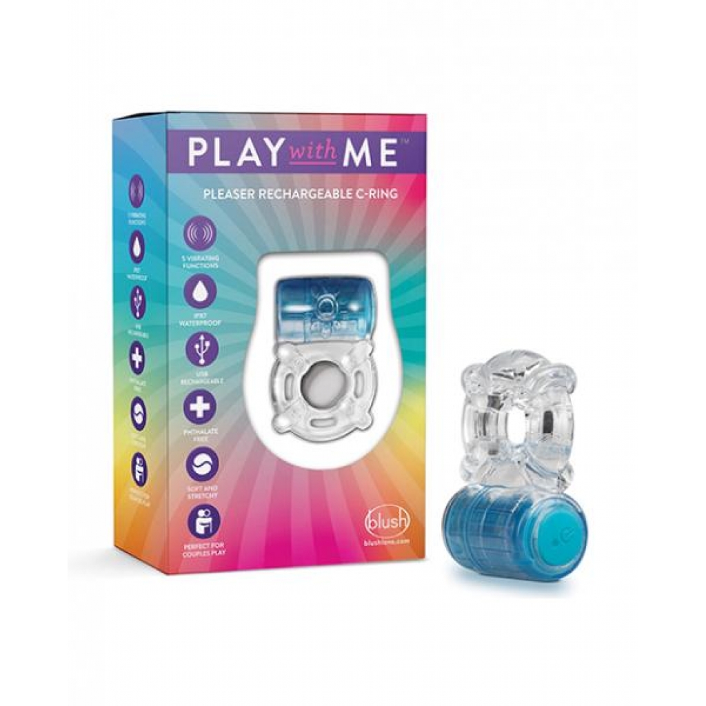 Blush Play With Me Pleaser Rechargeable C Ring - Blue