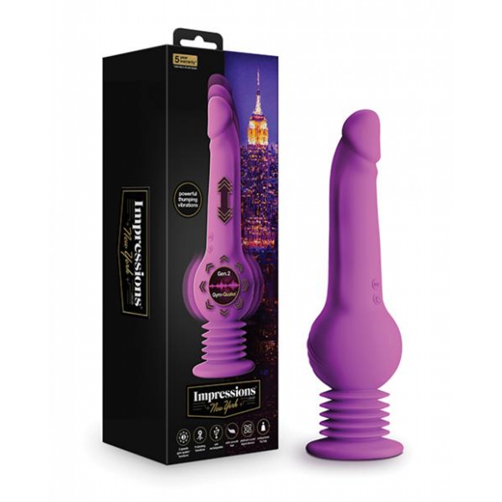 Blush Impressions New York Gyro Quake Dildo - Purple - Realistic Dildos & Dongs