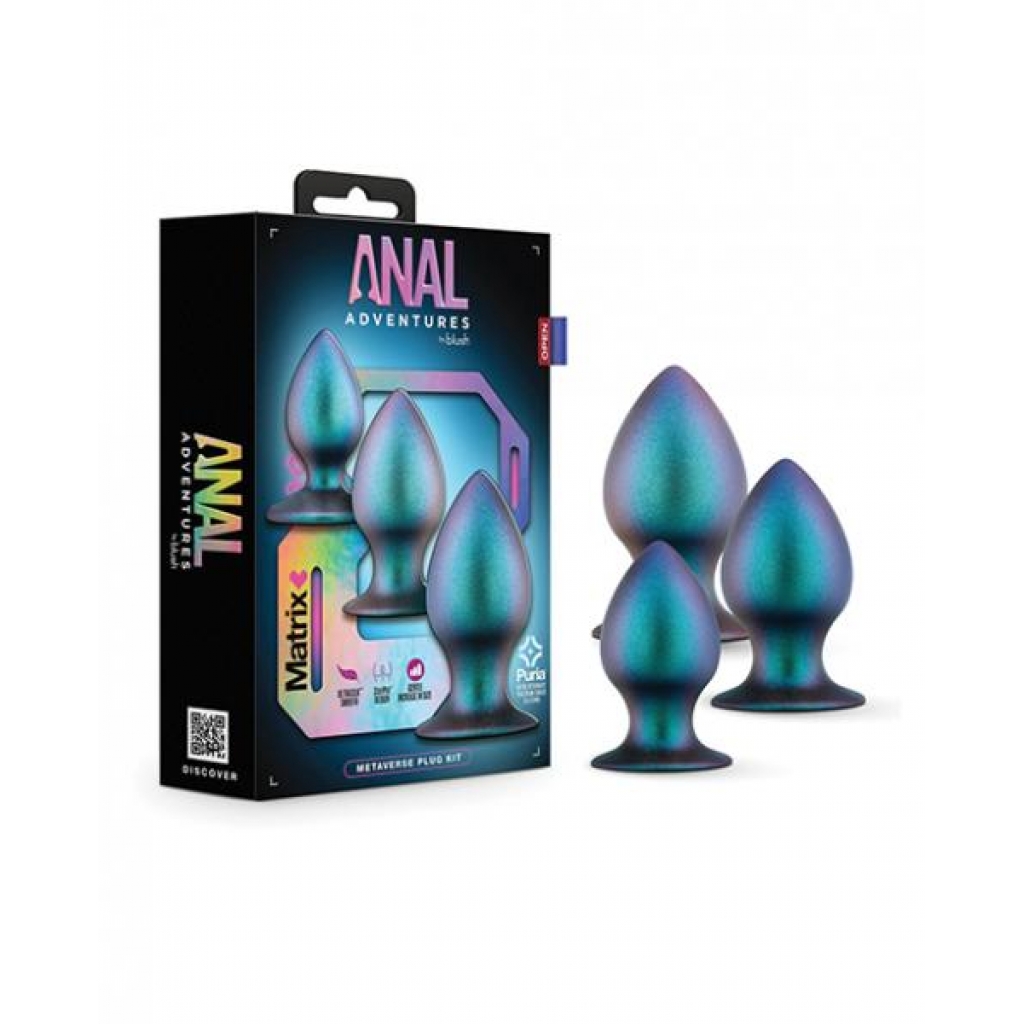 Blush Anal Adventures Matrix Metaverse Plug Kit - Spruce - Anal Trainer Kits