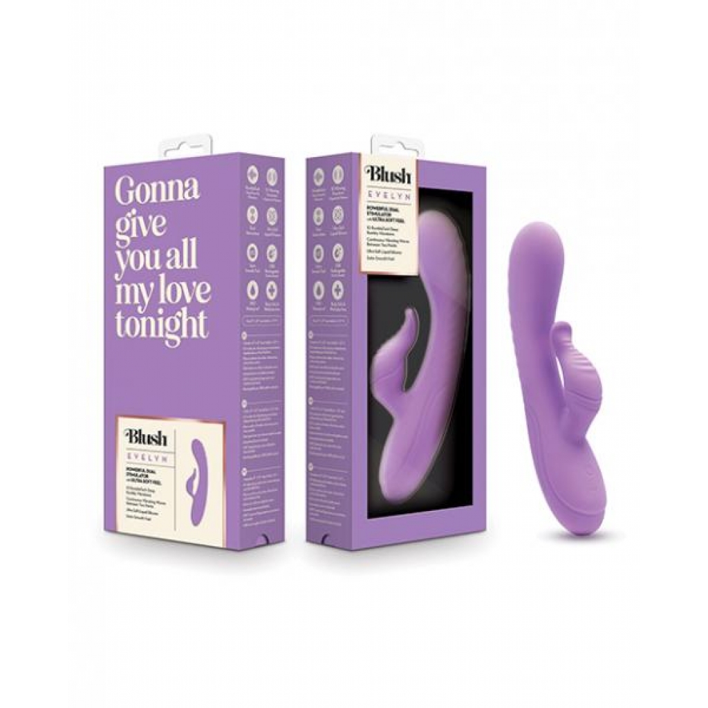 Blush Evelyn Rabbit Vibrator - Purple - Rabbit Vibrators