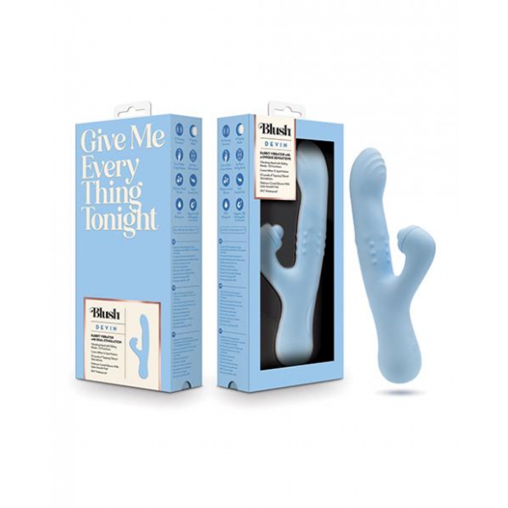 Blush Devin G-spot Vibrator - Blue - Rabbit Vibrators