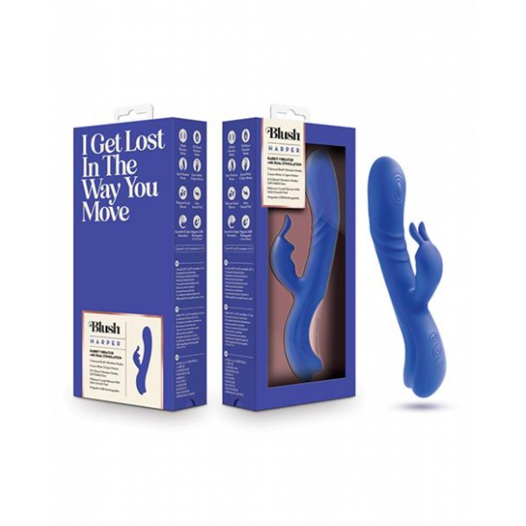 Blush Harper Rabbit Vibrator - Midnight - Rabbit Vibrators