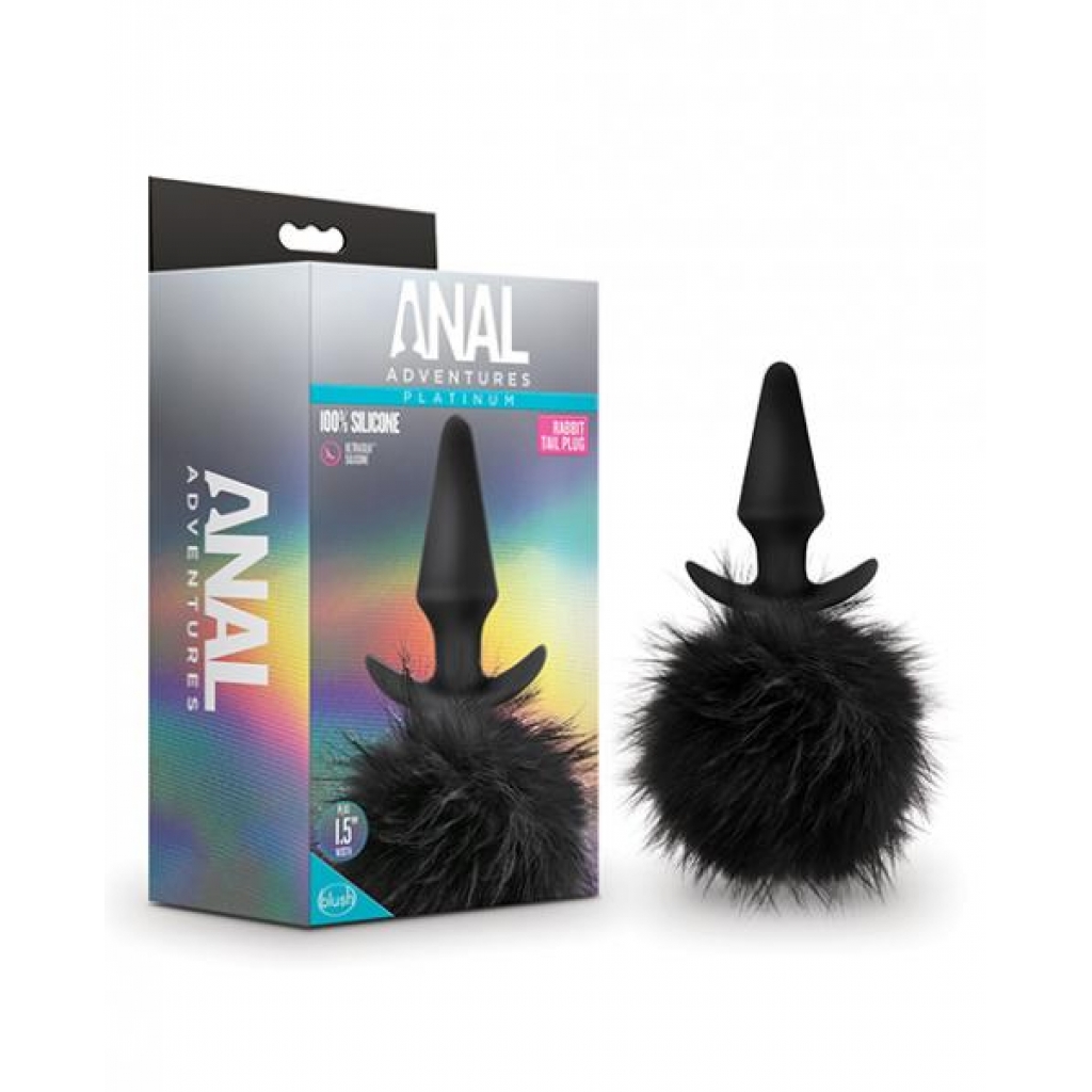 Blush Anal Adventures Platinum Rabbit Tail Plug - Black - Anal Plugs