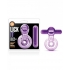 Lick It Vibrating Double Strap Cock Ring Purple - Couples Vibrating Penis Rings