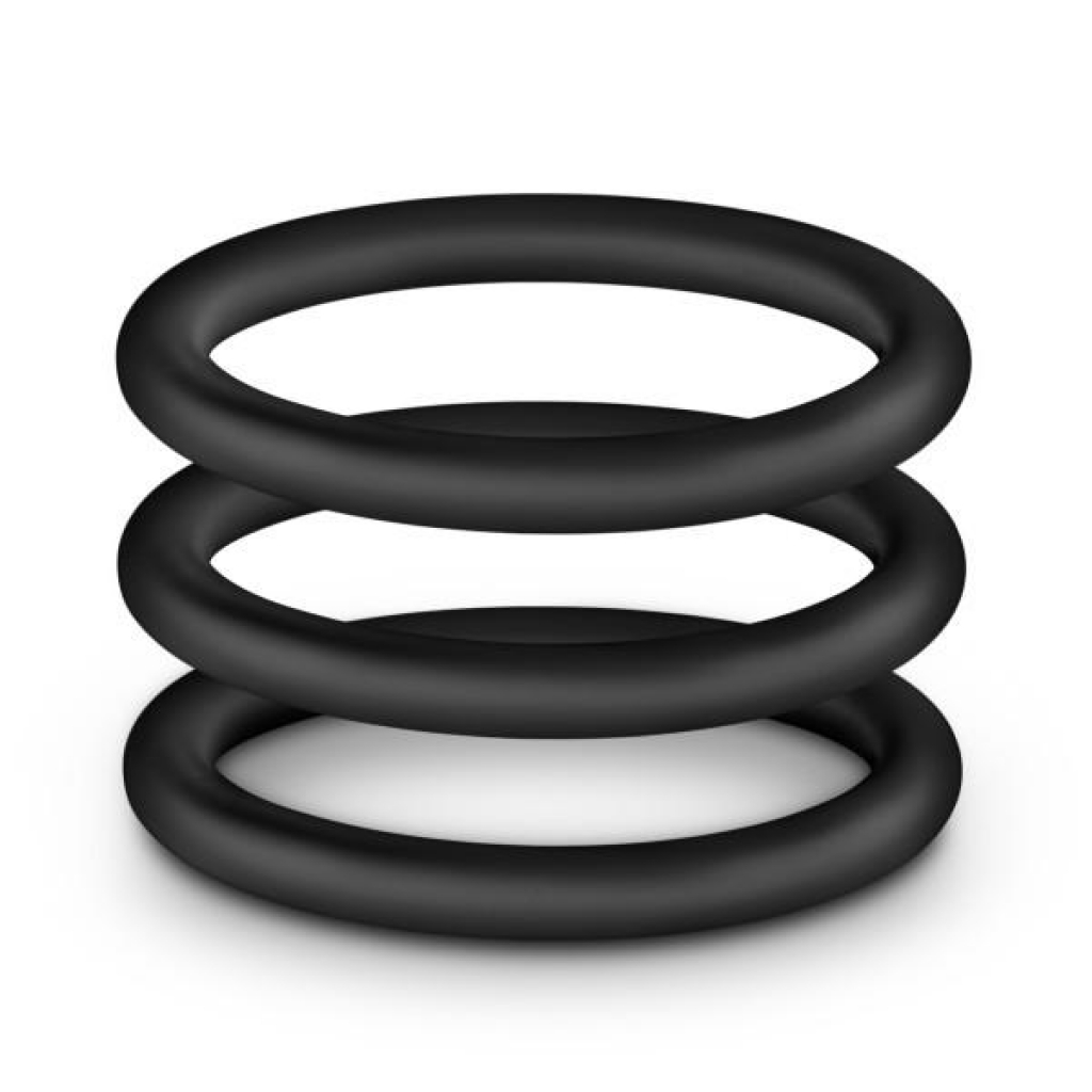 Performance VS3 Pure Premium Silicone Cockrings Large Black - Cock Ring Trios