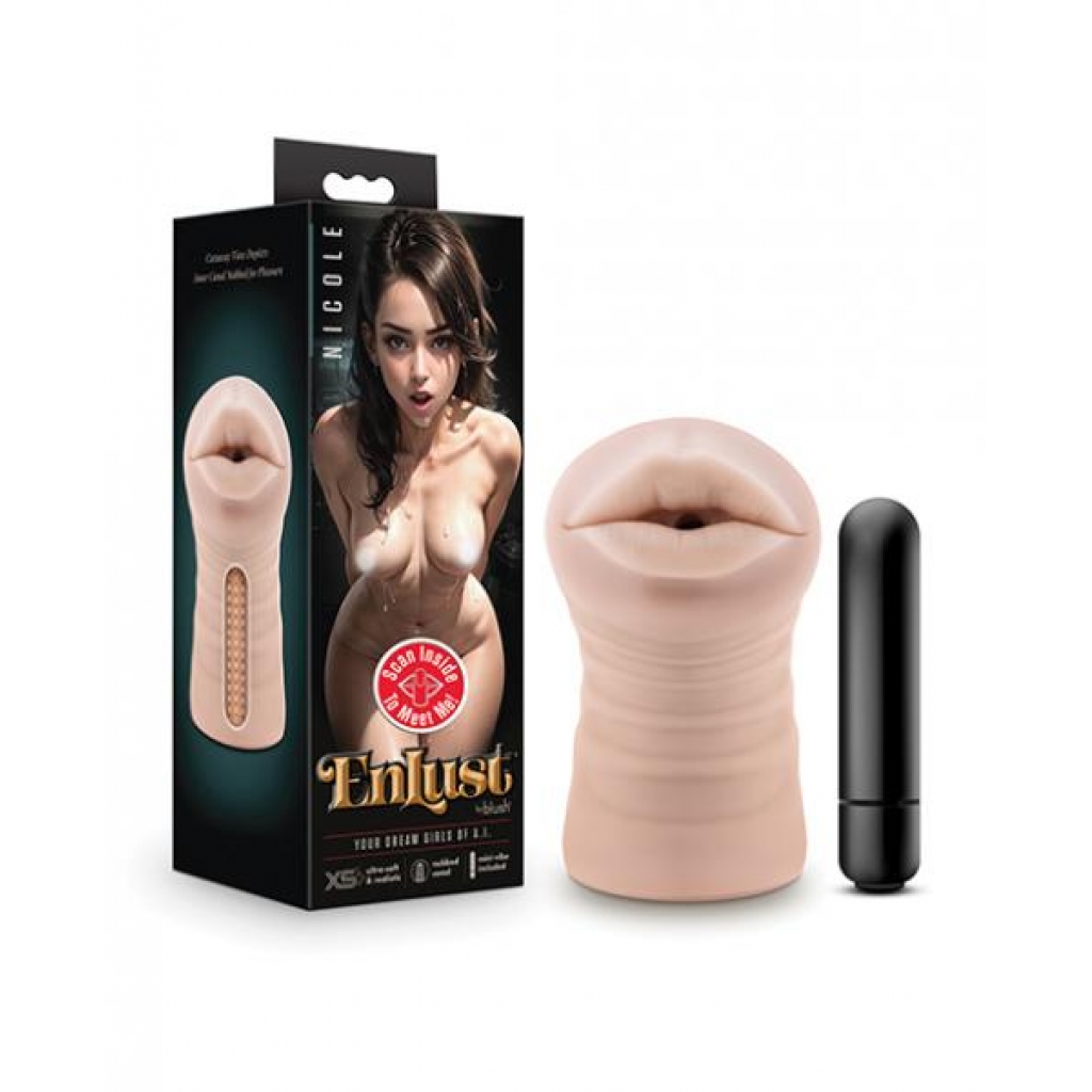 Blush Enlust Mouth Stroker W/vibrating Bullet - Nicole - Blow Job Masturbators