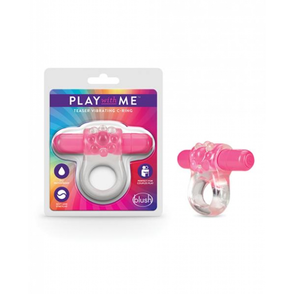 Blush Play With Me Teaser Vibrating C Ring - Pink - Couples Penis Rings