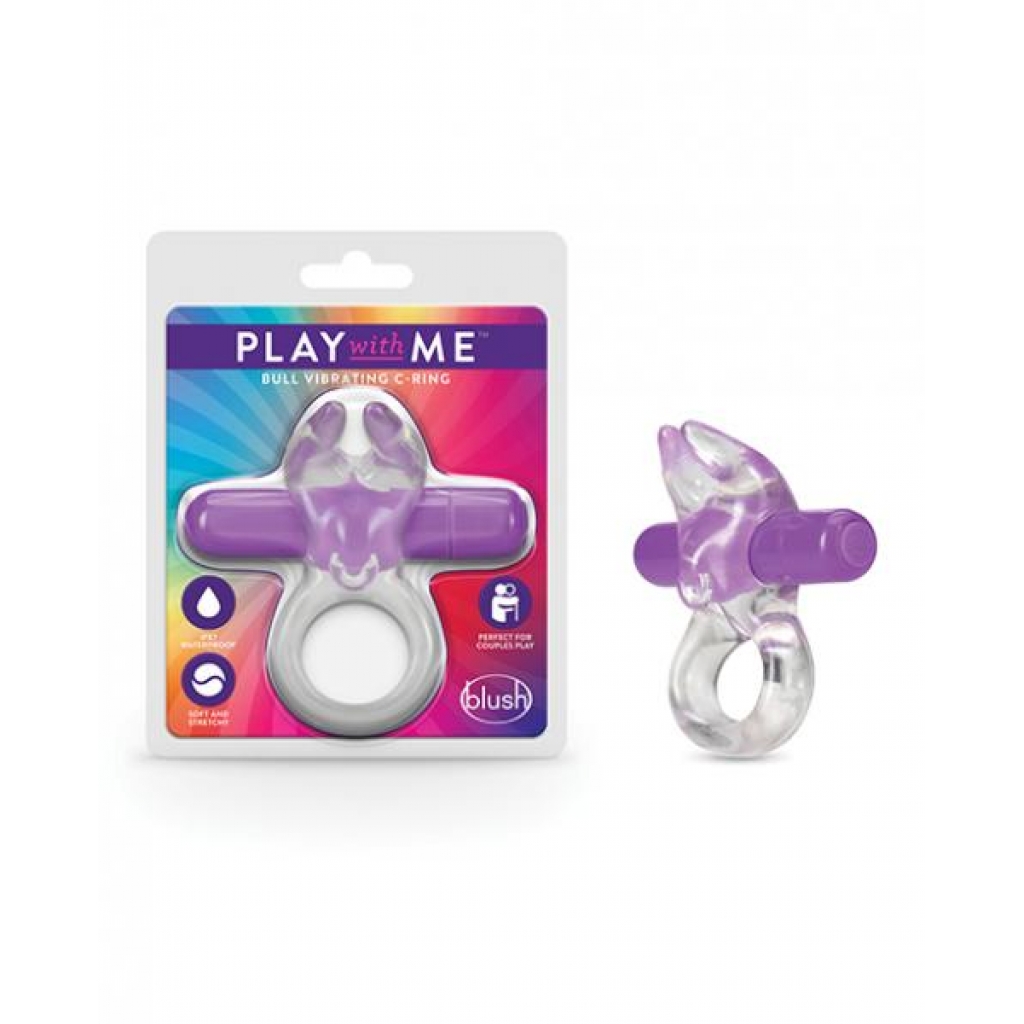 Blush Play With Me Bull Vibrating C Ring - Purple - Couples Penis Rings