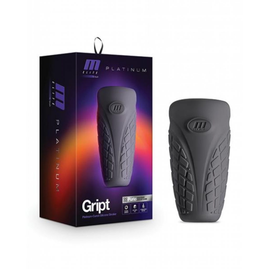 Blush M Elite Platinum Gript Silicone Stroker - Black - Masturbation Sleeves