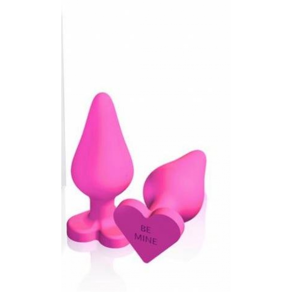 Naughty Candy Hearts Pink Butt Plug - Anal Plugs