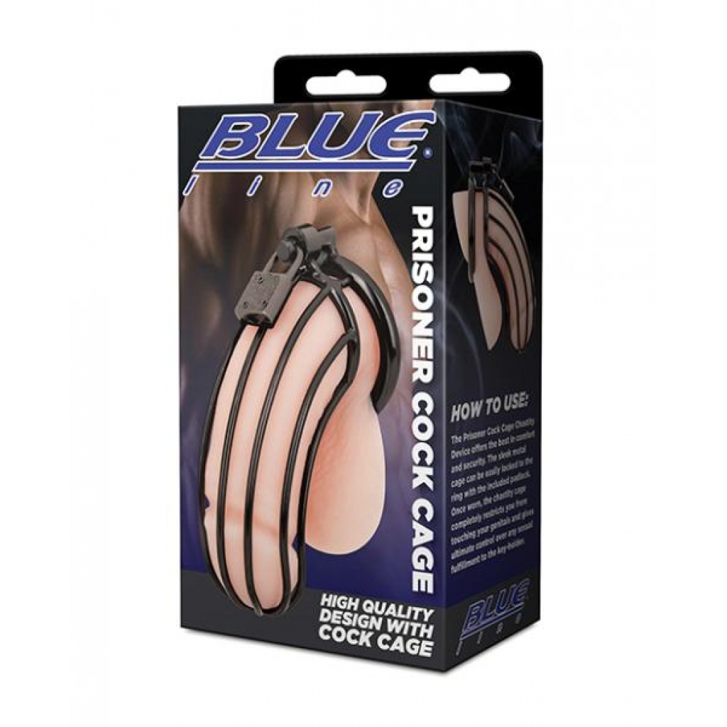 Blue Line Prisoner Cock Cage - Black - Chastity & Cock Cages