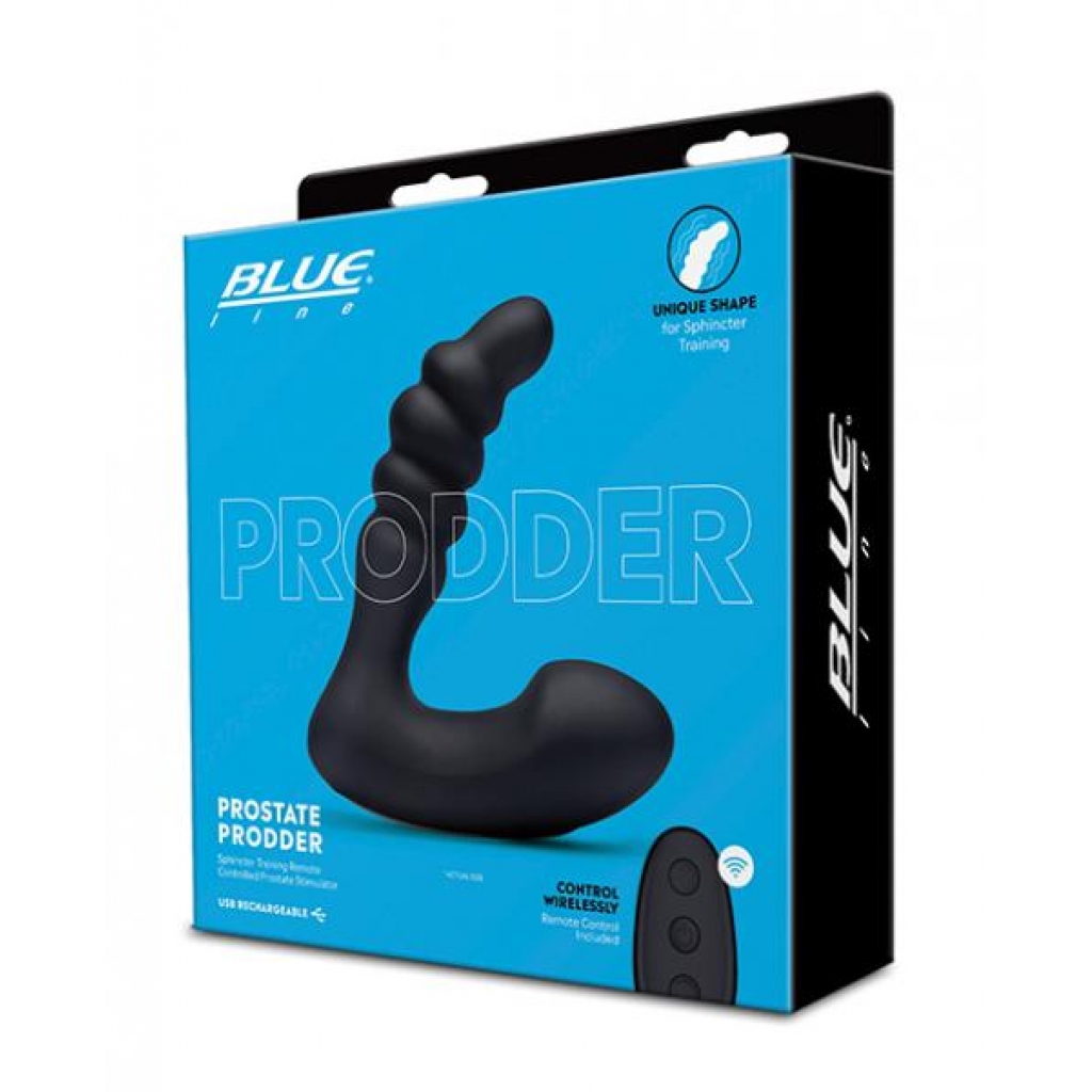 Blue Line Vibrating Prostate Prodder W/remote - Black - Prostate Massagers